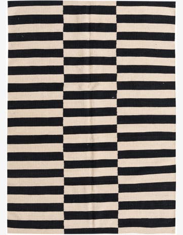 4' 3 x 5' 11 Hand Woven Kilim Modern Wool Rug