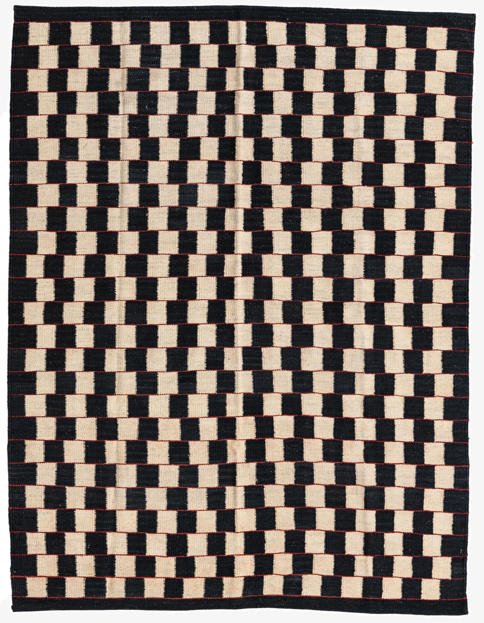 4' 10 x 6' 4  Hand Woven Kilim Modern Wool Rug