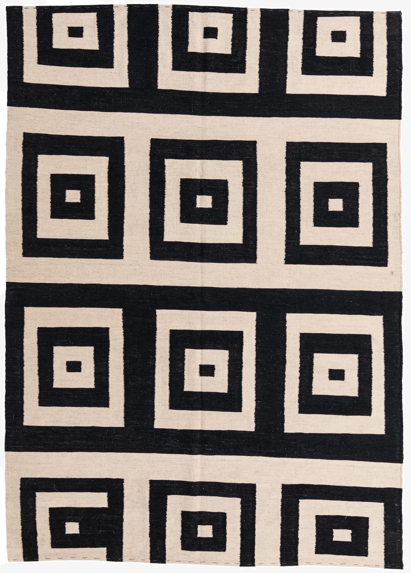 7' x 9' 6  Hand Woven Kilim Modern Wool Rug