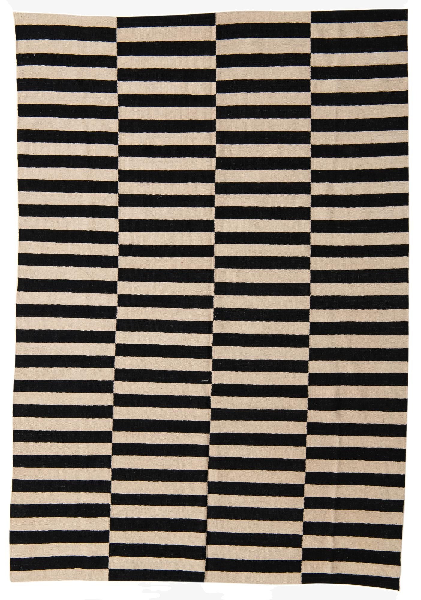 6' 7 x 9' 5  Hand Woven Kilim Modern Wool Rug