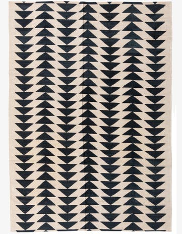 6' 11 x 9' 6 Hand Woven Kilim Modern Wool Rug