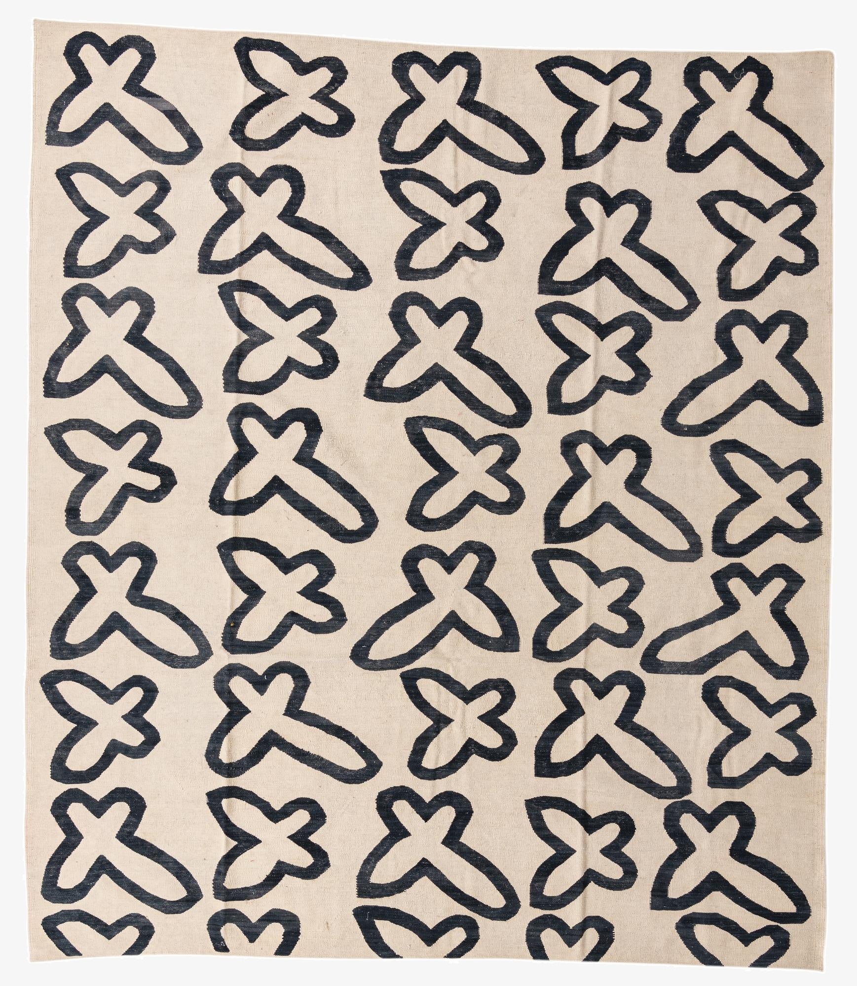 8' 5 x 9' 6  Hand Woven Kilim Modern Wool Rug