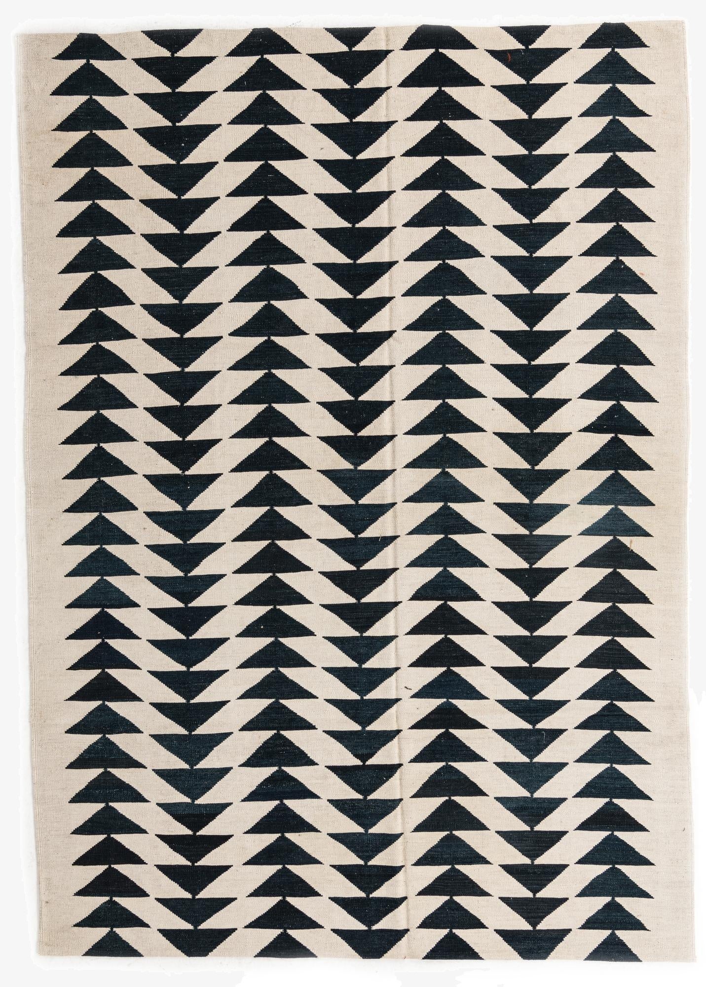 6' 7 x 9' 4  Hand Woven Kilim Modern Wool Rug