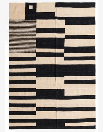 6' 7 x 9' 8 Hand Woven Kilim Modern Wool Rug