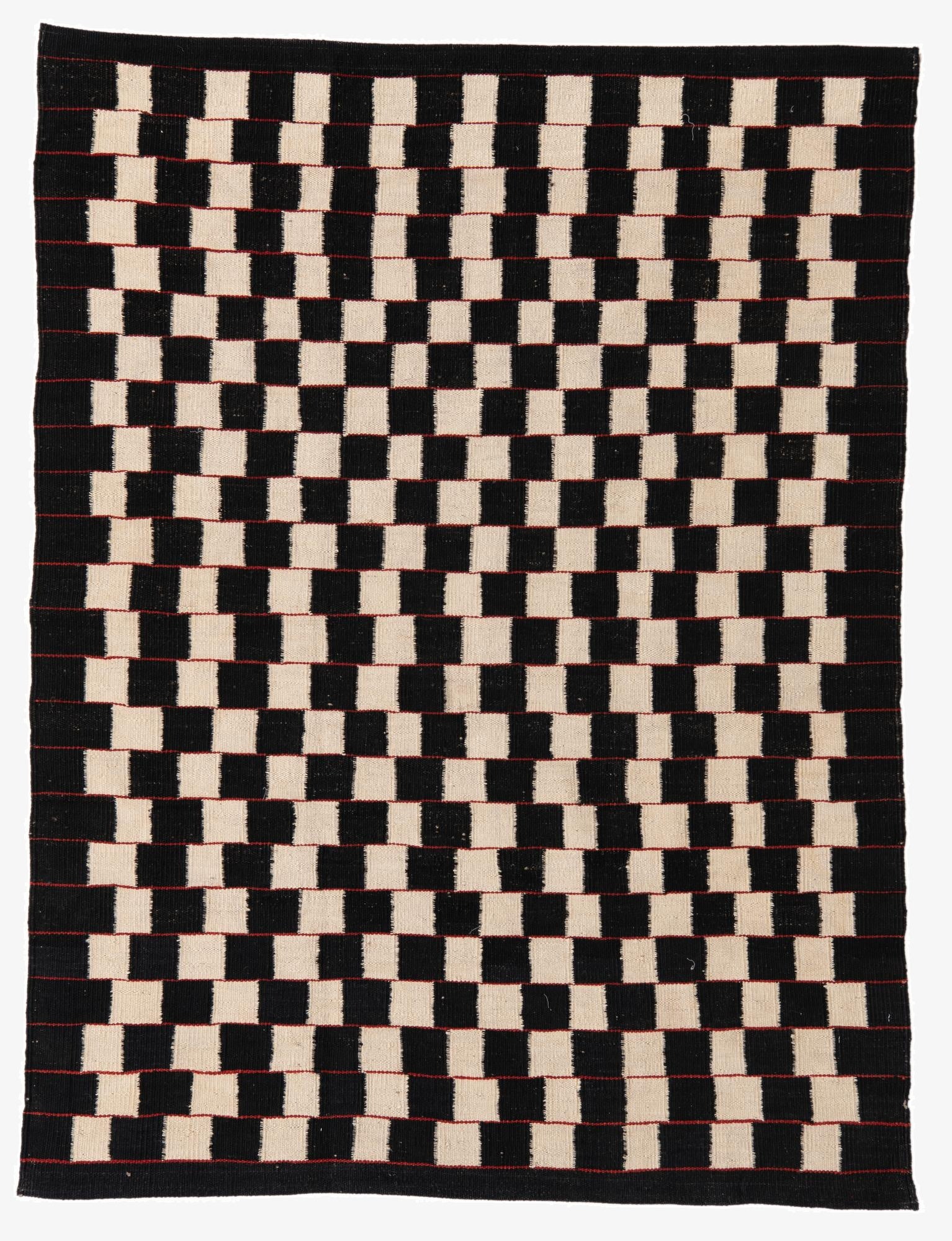 4' 5 x 5' 10  Hand Woven Kilim Modern Wool Rug