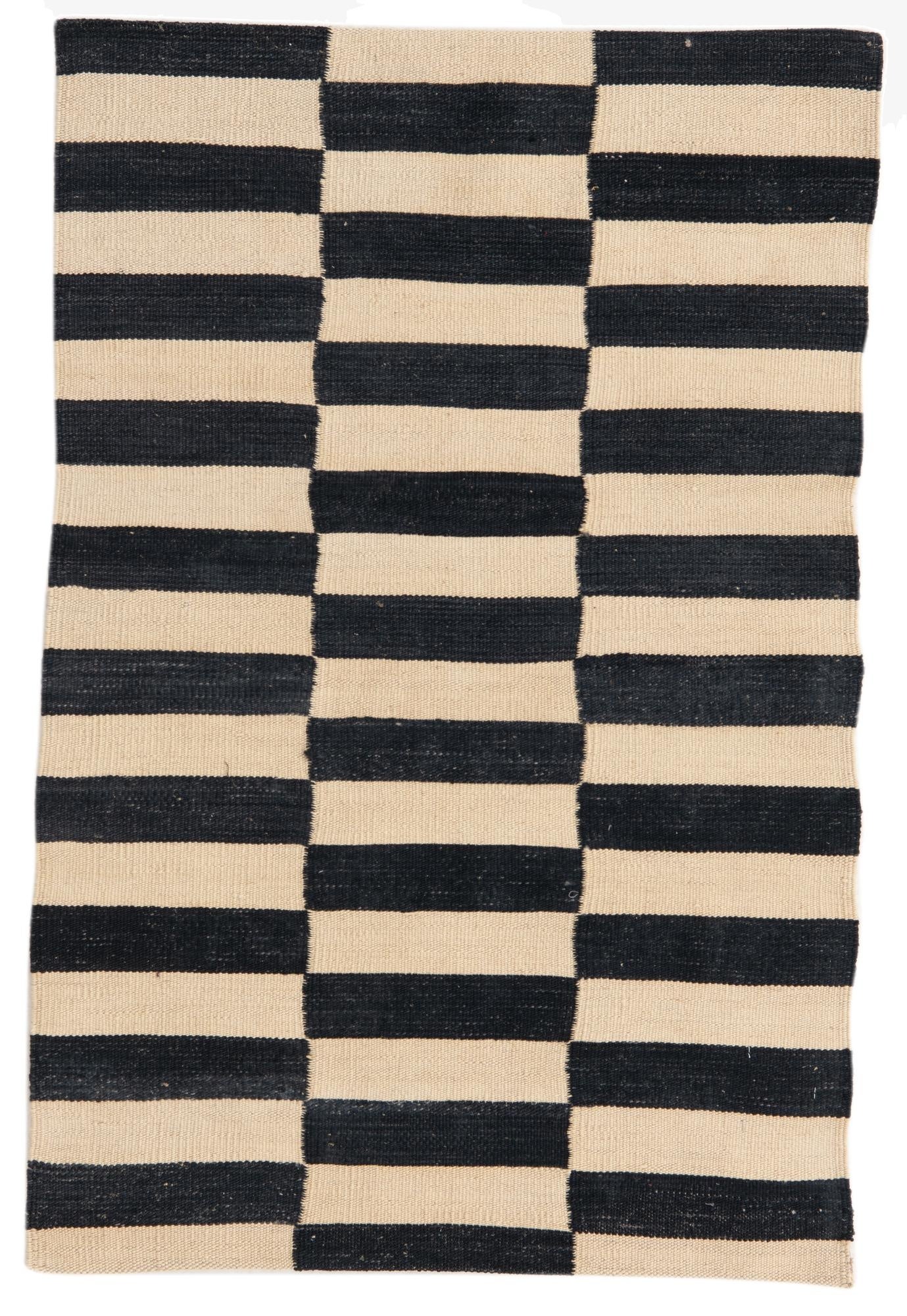 2' 7 x 3' 11  Hand Woven Kilim Modern Wool Rug