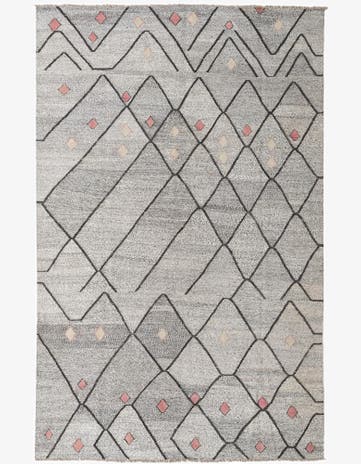 7' x 10' 4 Hand Woven Kilim Modern Wool Rug