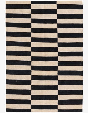 3' 4 x 4' 11 Hand Woven Kilim Modern Wool Rug