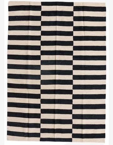 4' 2 x 5' 10 Hand Woven Kilim Modern Wool Rug