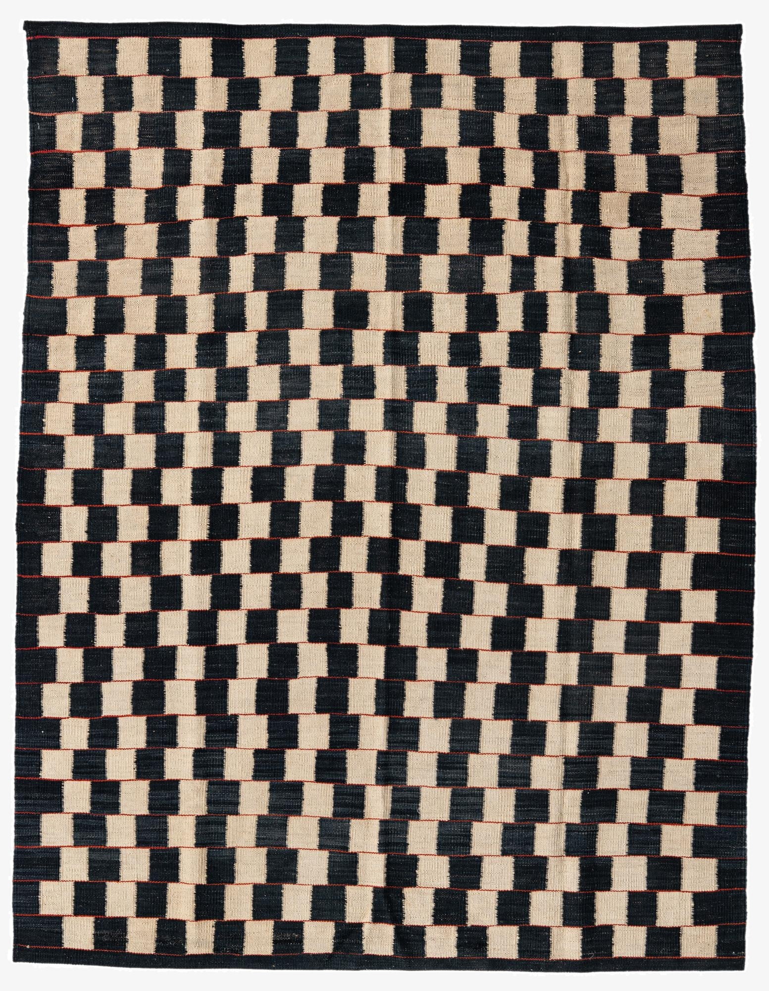 4' 11 x 6' 3  Hand Woven Kilim Modern Wool Rug
