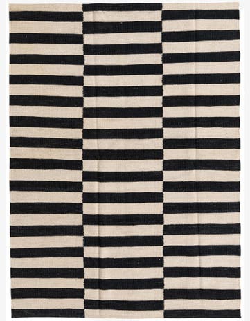 4' 4 x 5' 11 Hand Woven Kilim Modern Wool Rug