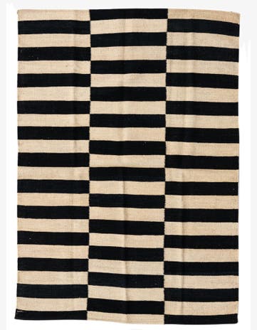 3' 4 x 4' 10 Hand Woven Kilim Modern Wool Rug