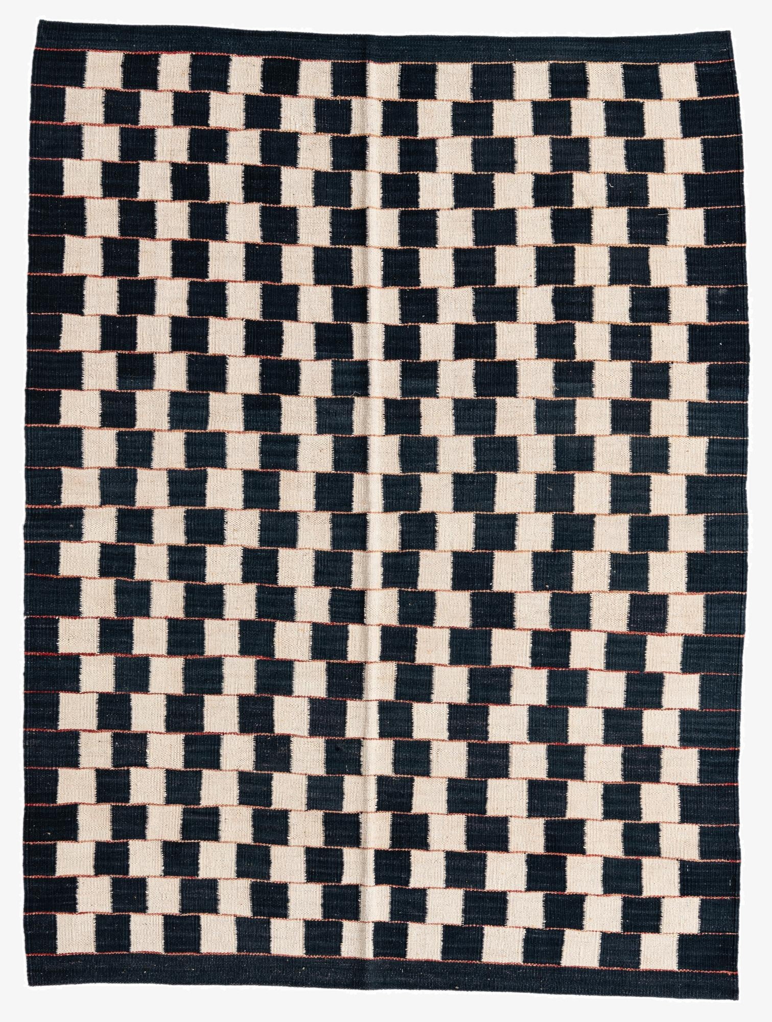 4' 5 x 5' 10  Hand Woven Kilim Modern Wool Rug