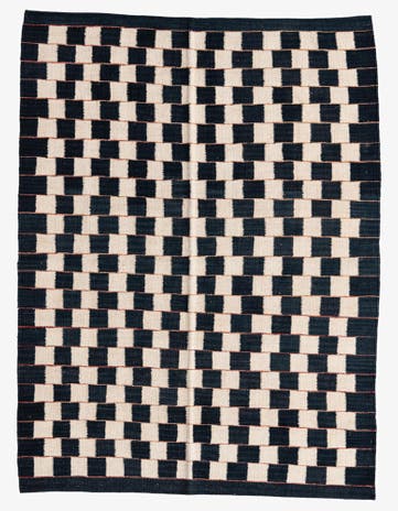 4' 5 x 5' 10 Hand Woven Kilim Modern Wool Rug