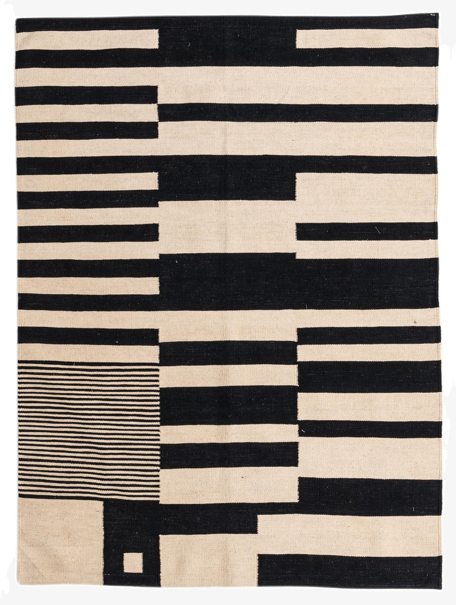 4' 11 x 6' 7  Hand Woven Kilim Modern Wool Rug