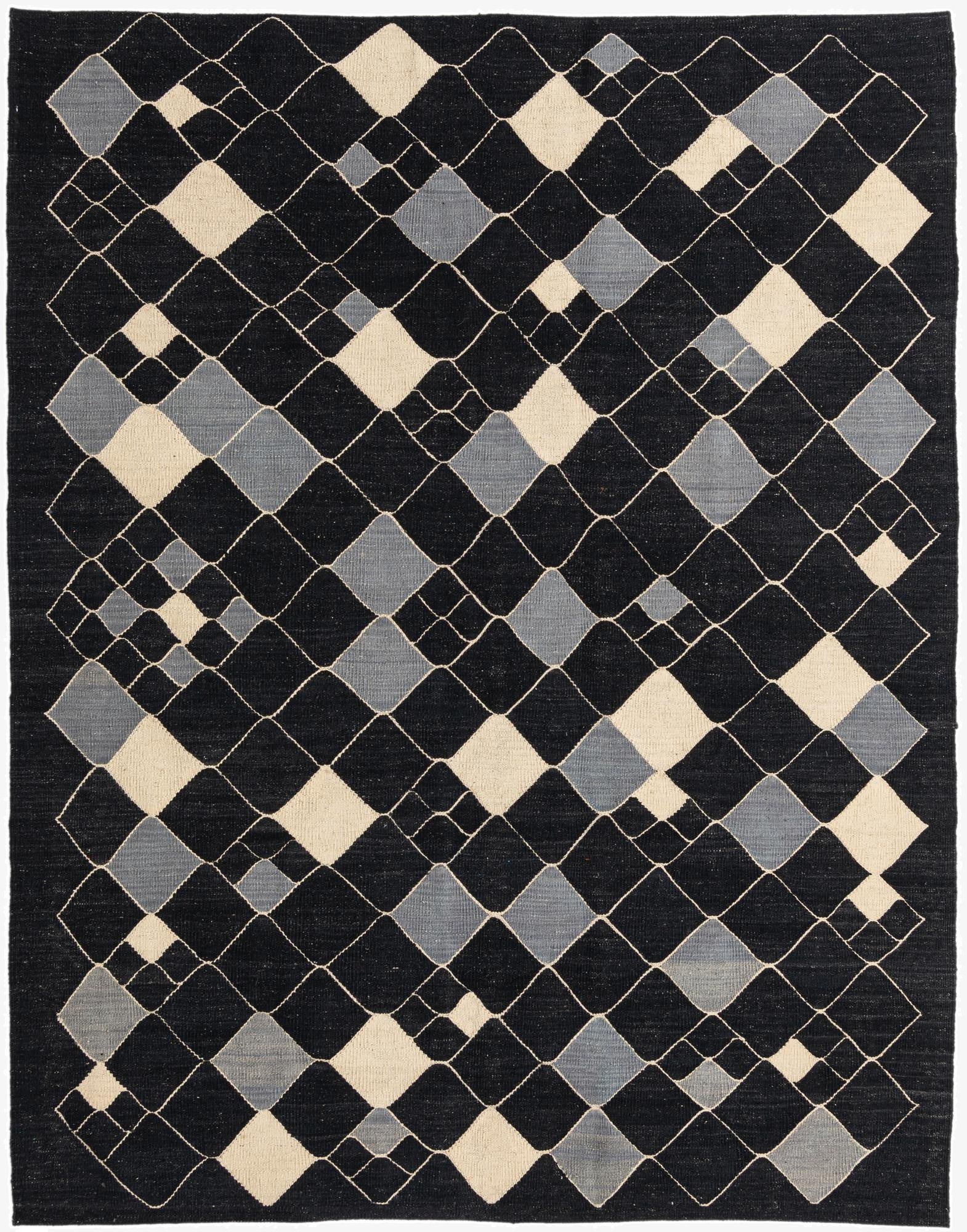 6' 2 x 7' 10  Hand Woven Kilim Modern Wool Rug