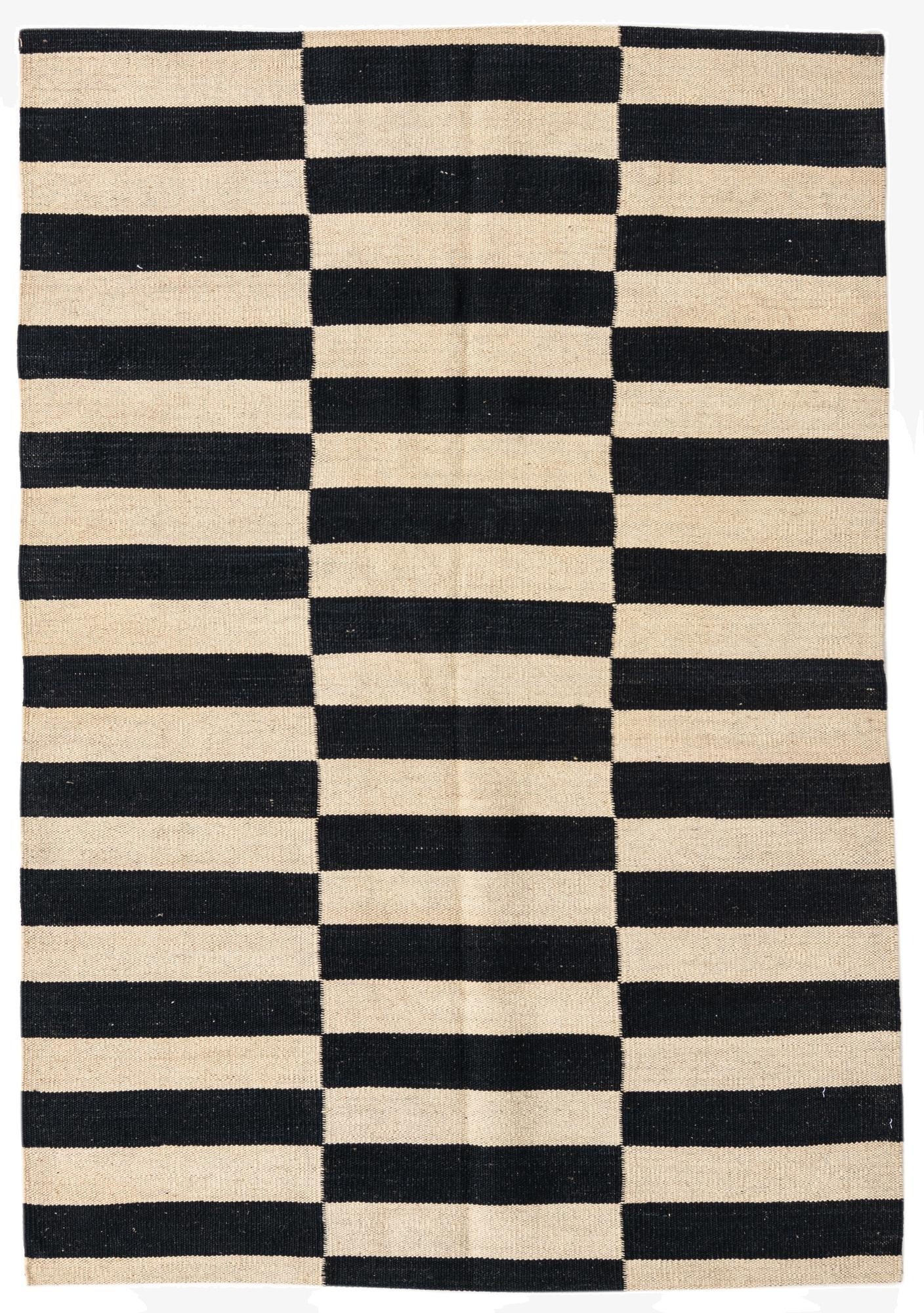 3' 4 x 4' 9  Hand Woven Kilim Modern Wool Rug