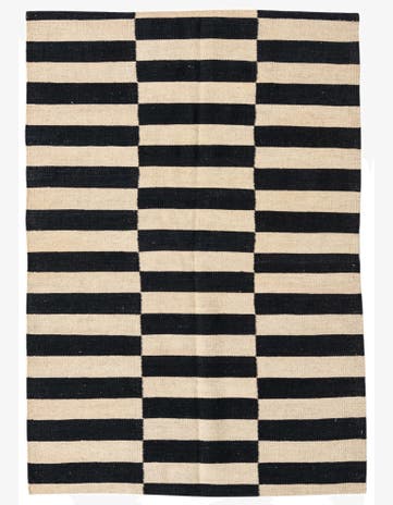 3' 4 x 4' 9 Hand Woven Kilim Modern Wool Rug