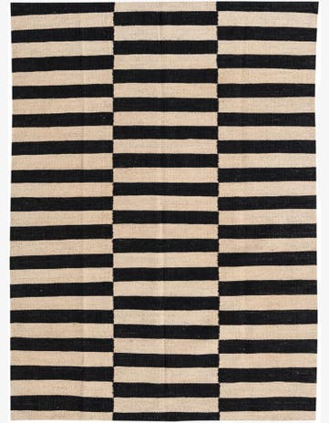 4' 3 x 5' 10 Hand Woven Kilim Modern Wool Rug