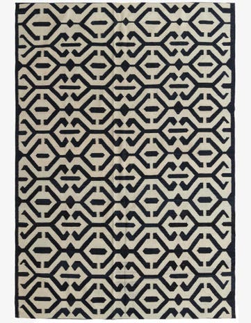 6' 9 x 9' 7 Hand Woven Kilim Modern Wool Rug