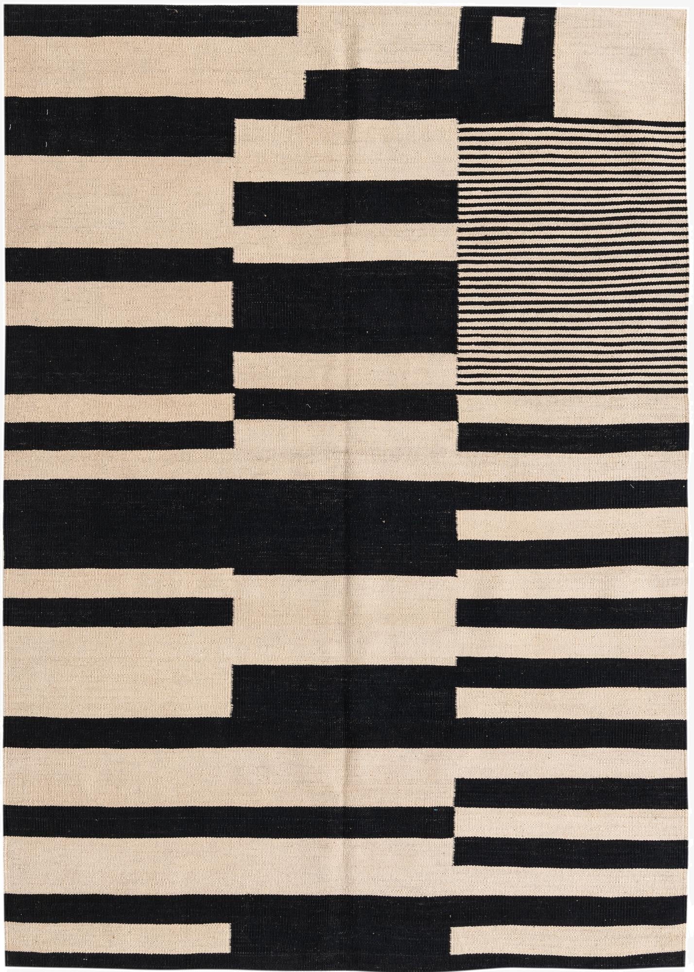 4' 8 x 6' 9  Hand Woven Kilim Modern Wool Rug