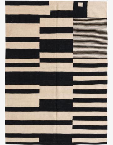 4' 8 x 6' 9 Hand Woven Kilim Modern Wool Rug