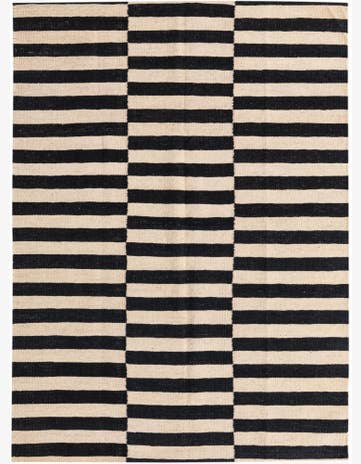 4' 1 x 5' 8 Hand Woven Kilim Modern Wool Rug