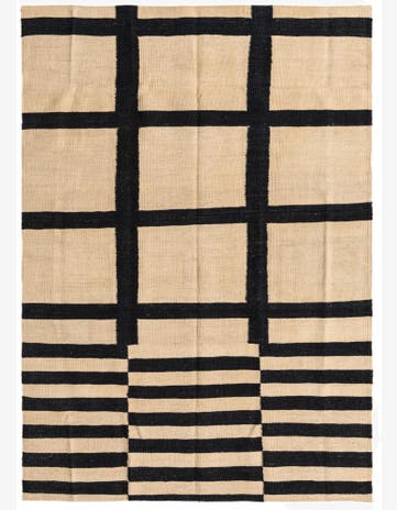 4' 1 x 5' 9 Hand Woven Kilim Modern Wool Rug