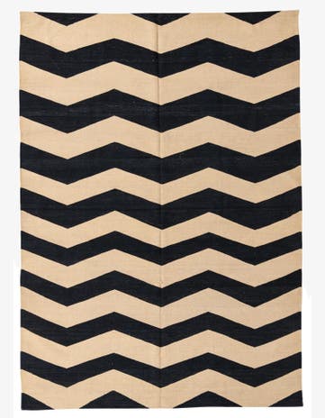 6' 9 x 9' 7 Hand Woven Kilim Modern Wool Rug