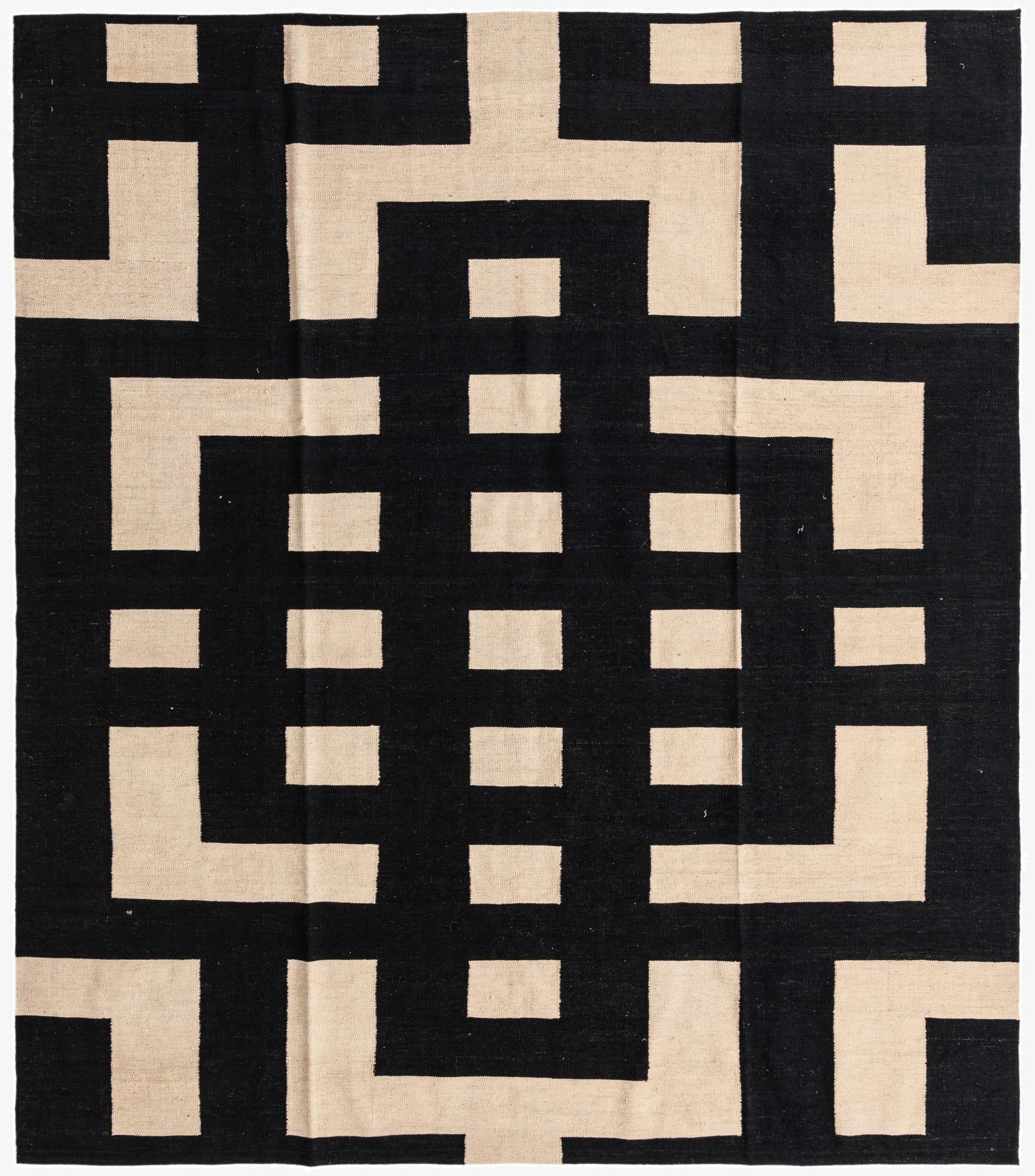 8' 6 x 9' 7  Hand Woven Kilim Modern Wool Rug