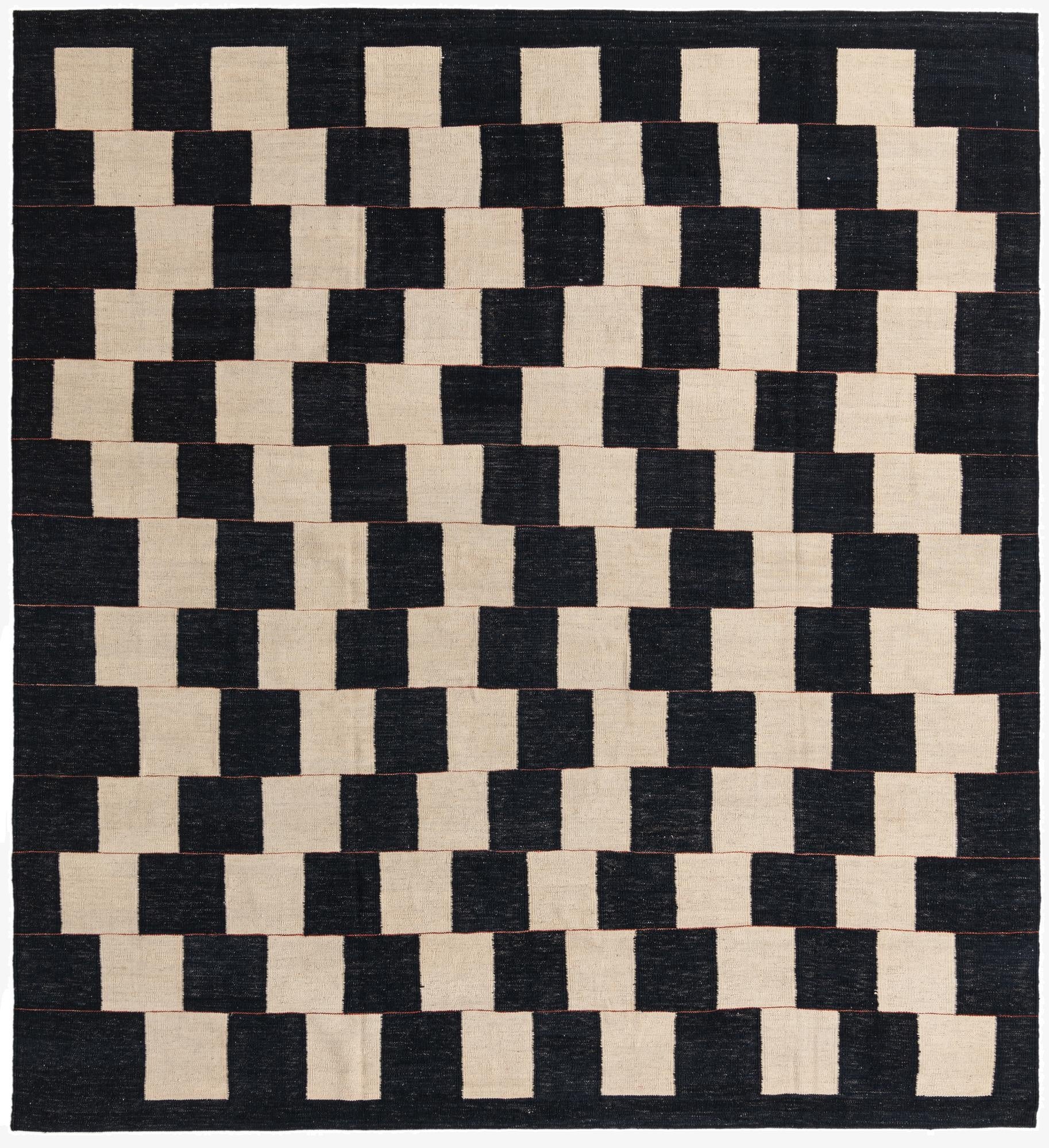 8' 6 x 9' 4  Hand Woven Kilim Modern Wool Rug
