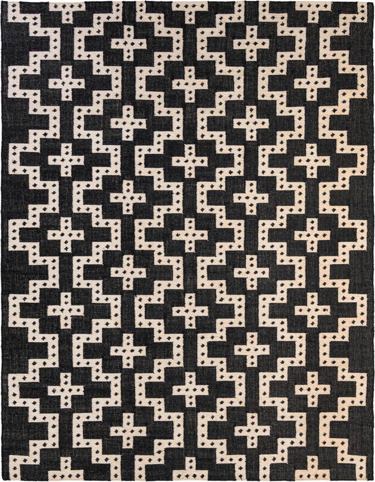 Detail image of 9' x 12' Hand Woven Kilim Wool Rug