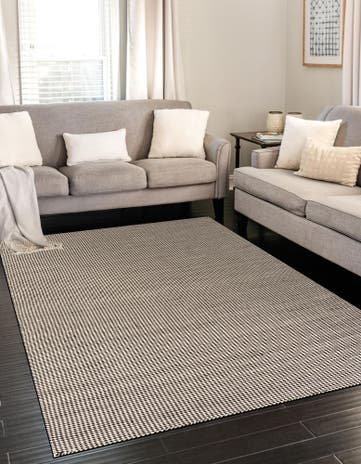 Black and White Hand Woven Laurel Handwoven Jute Rug