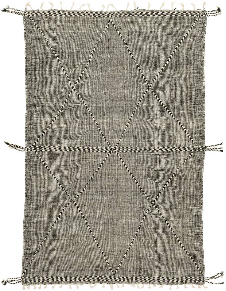 Detail image of 6' 10 x 11' 6 Hand Knotted Moroccan Wool Rug