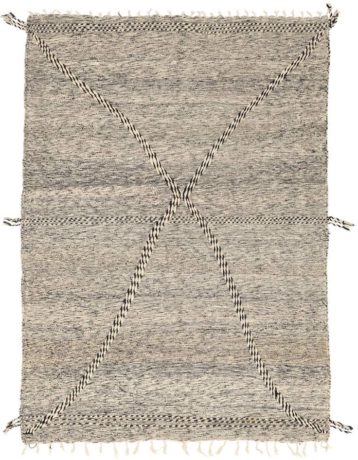 Detail image of 6' 7 x 10' 9 Hand Knotted Moroccan Wool Rug