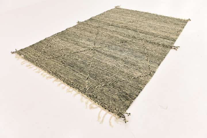 6' 8 x 10' Hand Knotted Moroccan Wool Rug