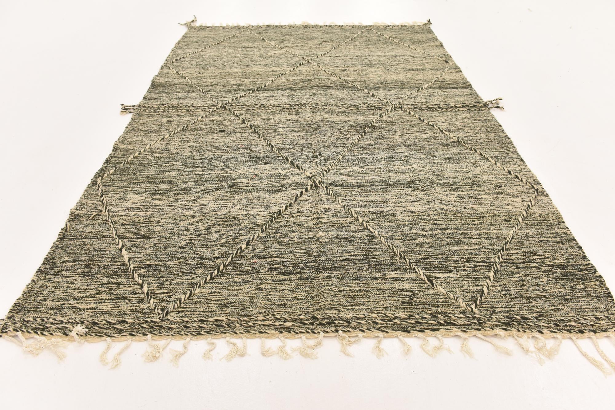 6' 8 x 10' Hand Knotted Moroccan Wool Rug