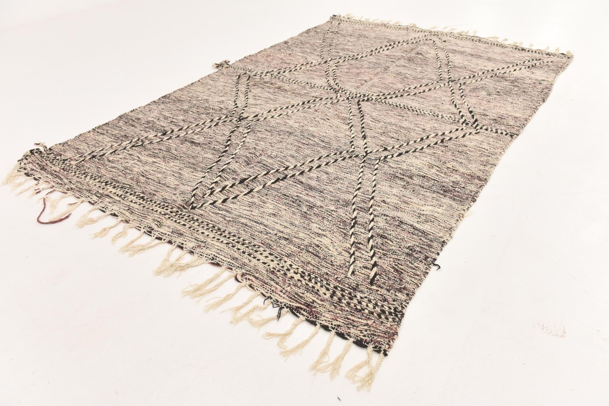 6' 7 x 10' Hand Knotted Moroccan Wool Rug