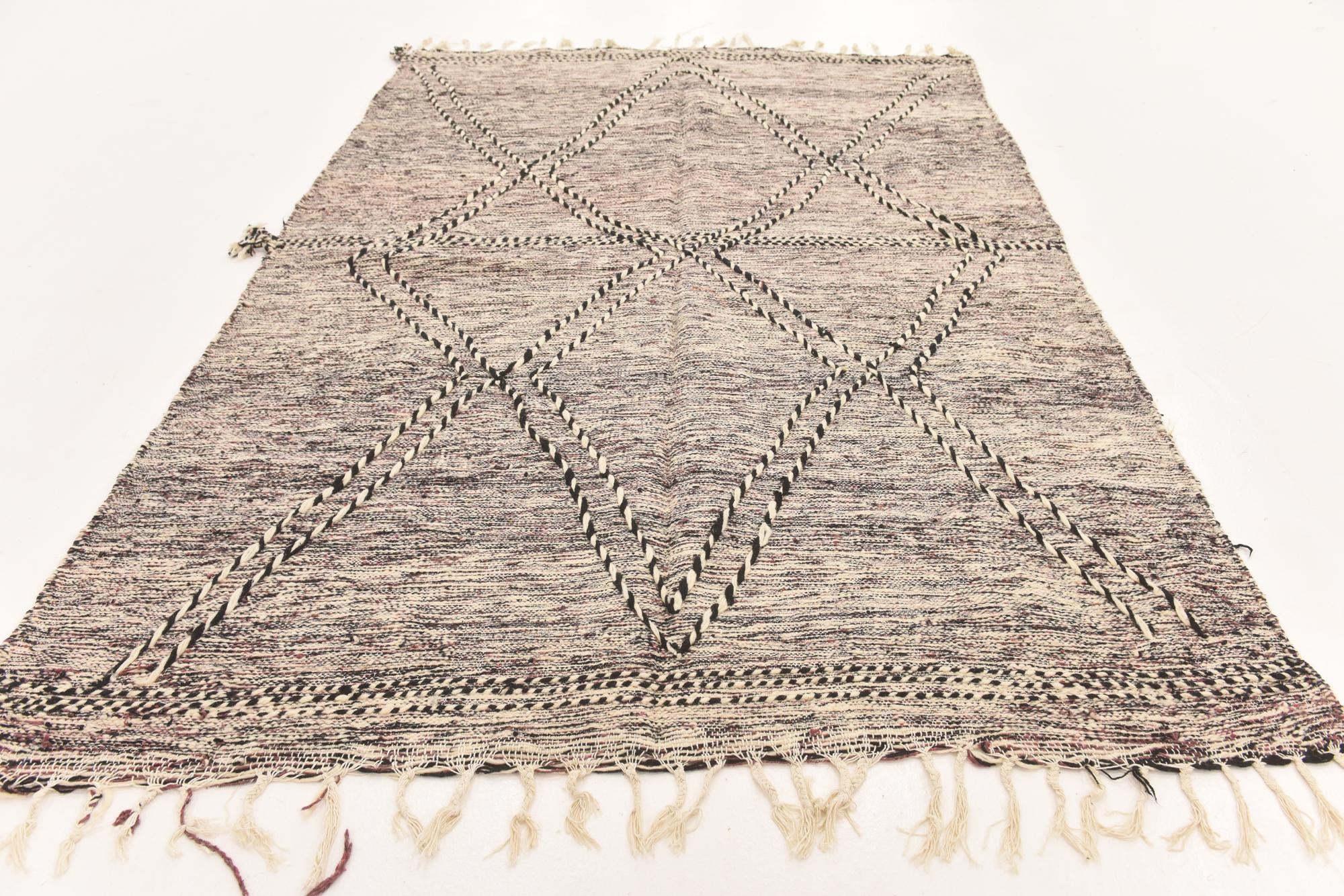 6' 7 x 10' Hand Knotted Moroccan Wool Rug