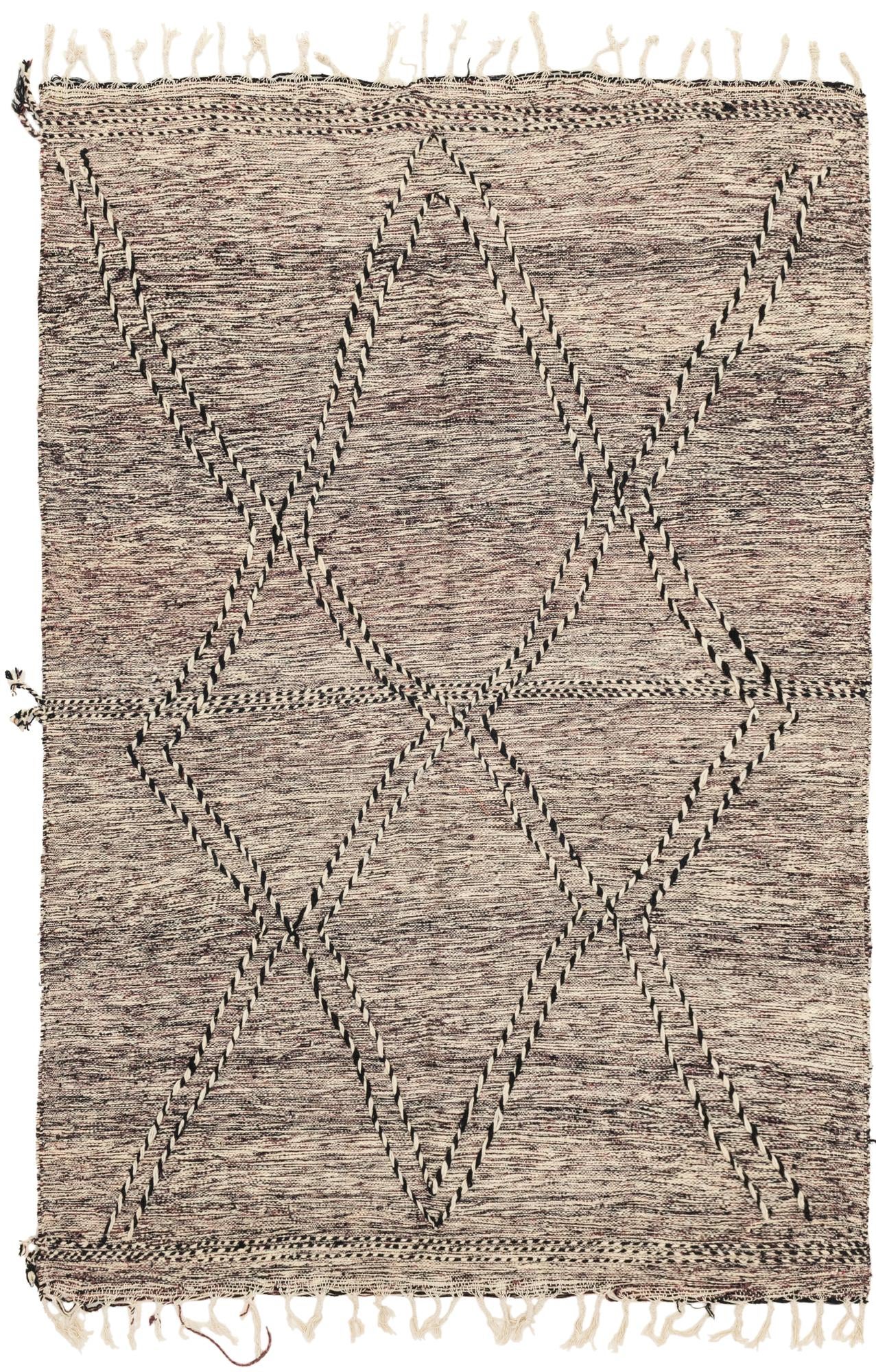 6' 7 x 10' Hand Knotted Moroccan Wool Rug
