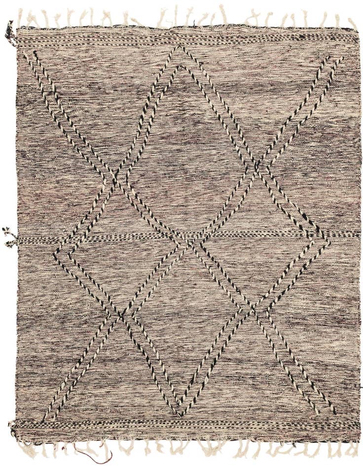 Detail image of 6' 7 x 10' Hand Knotted Moroccan Wool Rug