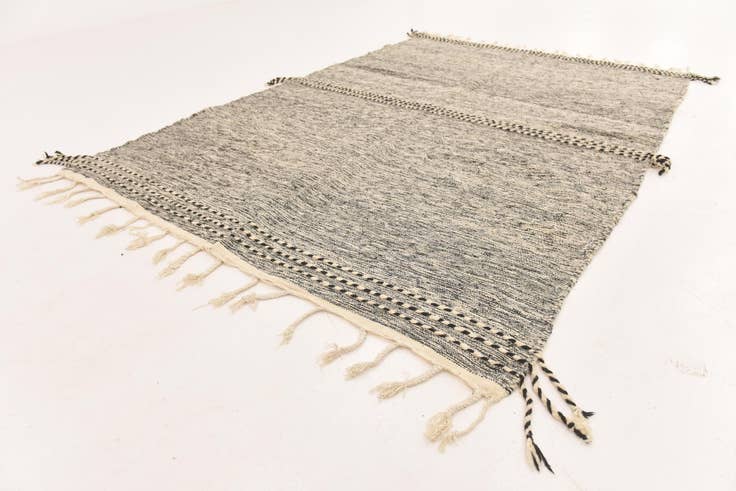 Detail image of 6' 4 x 9' 5 Hand Knotted Moroccan Wool Rug