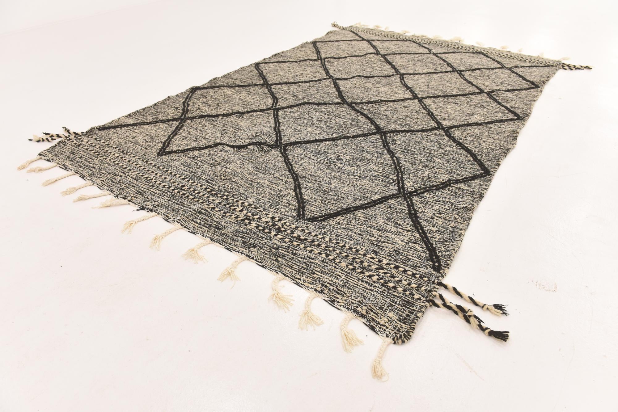 6' 4 x 10' 3 Hand Knotted Moroccan Wool Rug