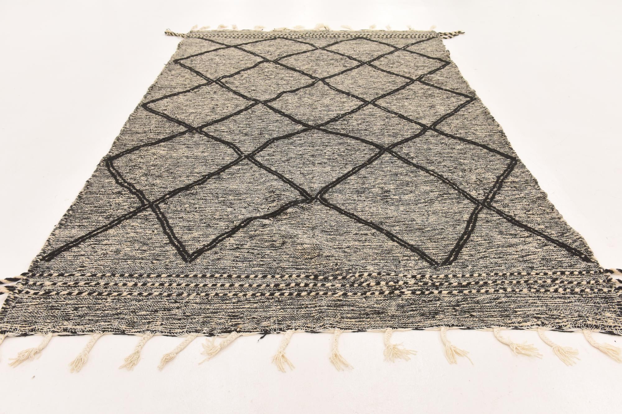 6' 4 x 10' 3 Hand Knotted Moroccan Wool Rug