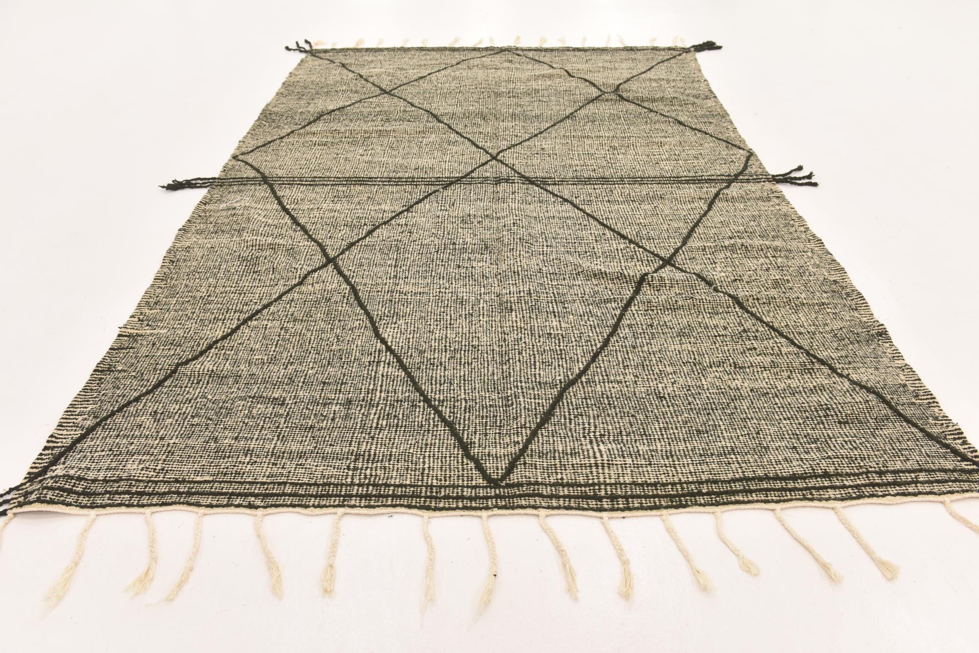 6' 6 x 10' 4 Hand Knotted Moroccan Wool Rug
