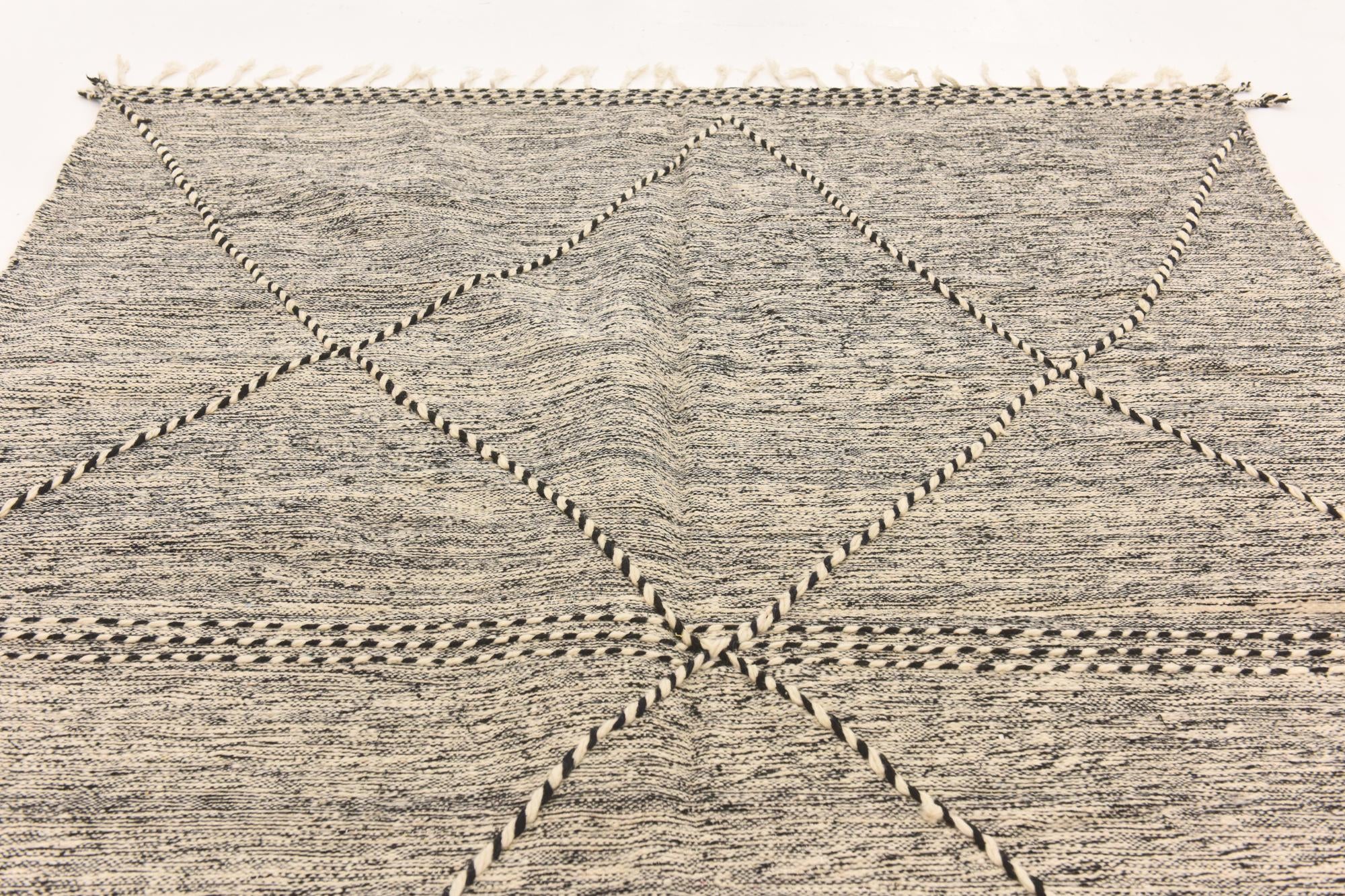 6' 8 x 10' Hand Knotted Moroccan Wool Rug