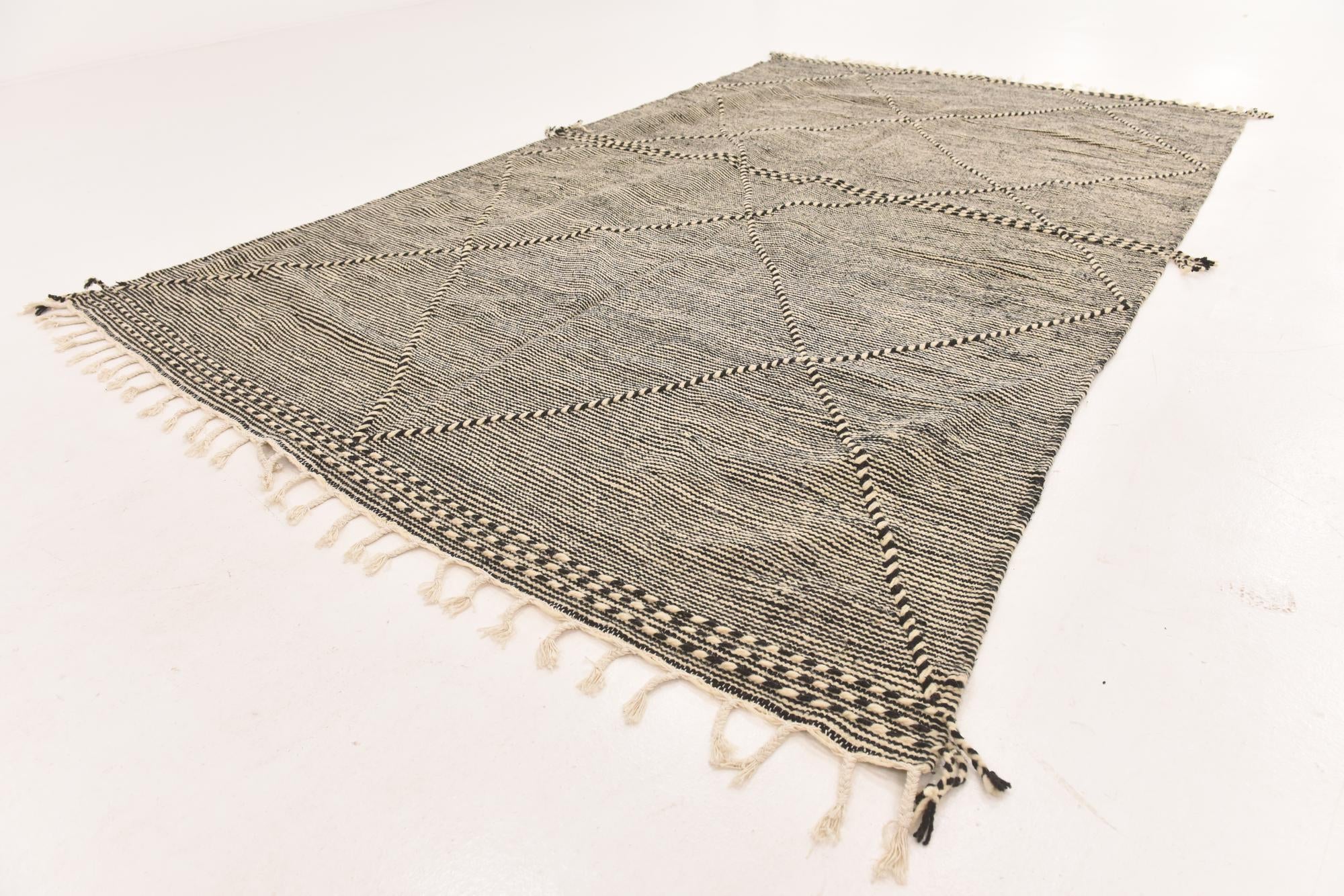 6' 3 x 10' 5 Hand Knotted Moroccan Wool Rug