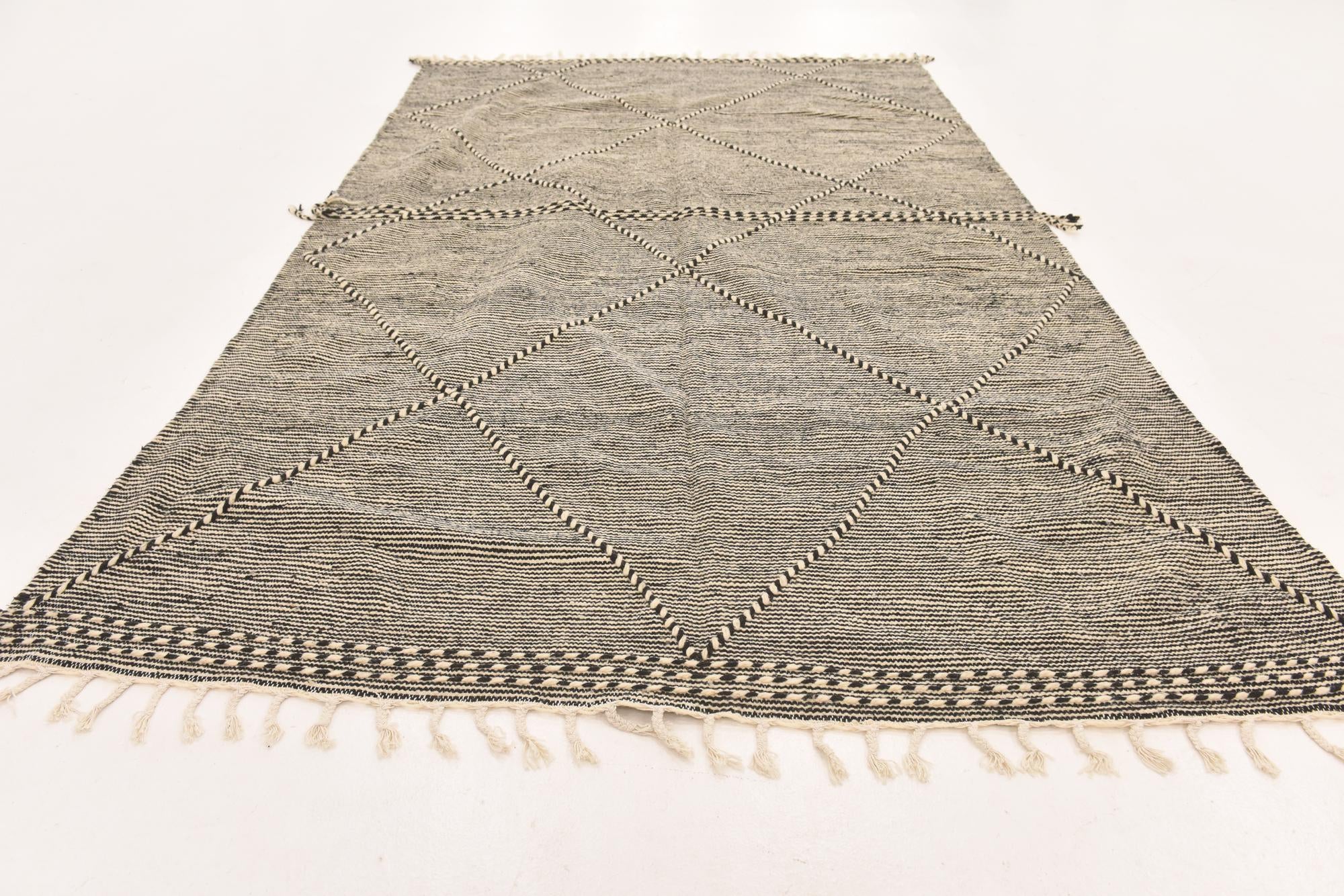 6' 3 x 10' 5 Hand Knotted Moroccan Wool Rug