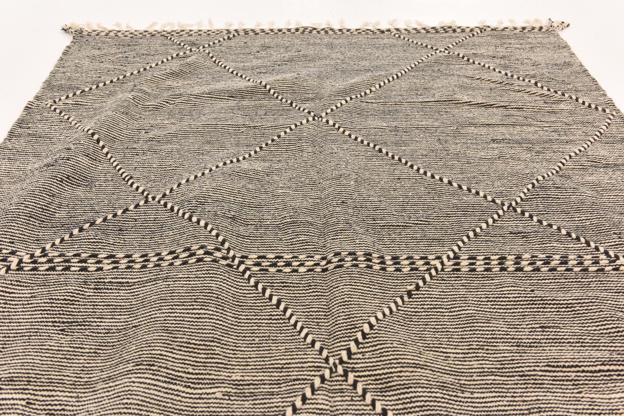 6' 3 x 10' 5 Hand Knotted Moroccan Wool Rug