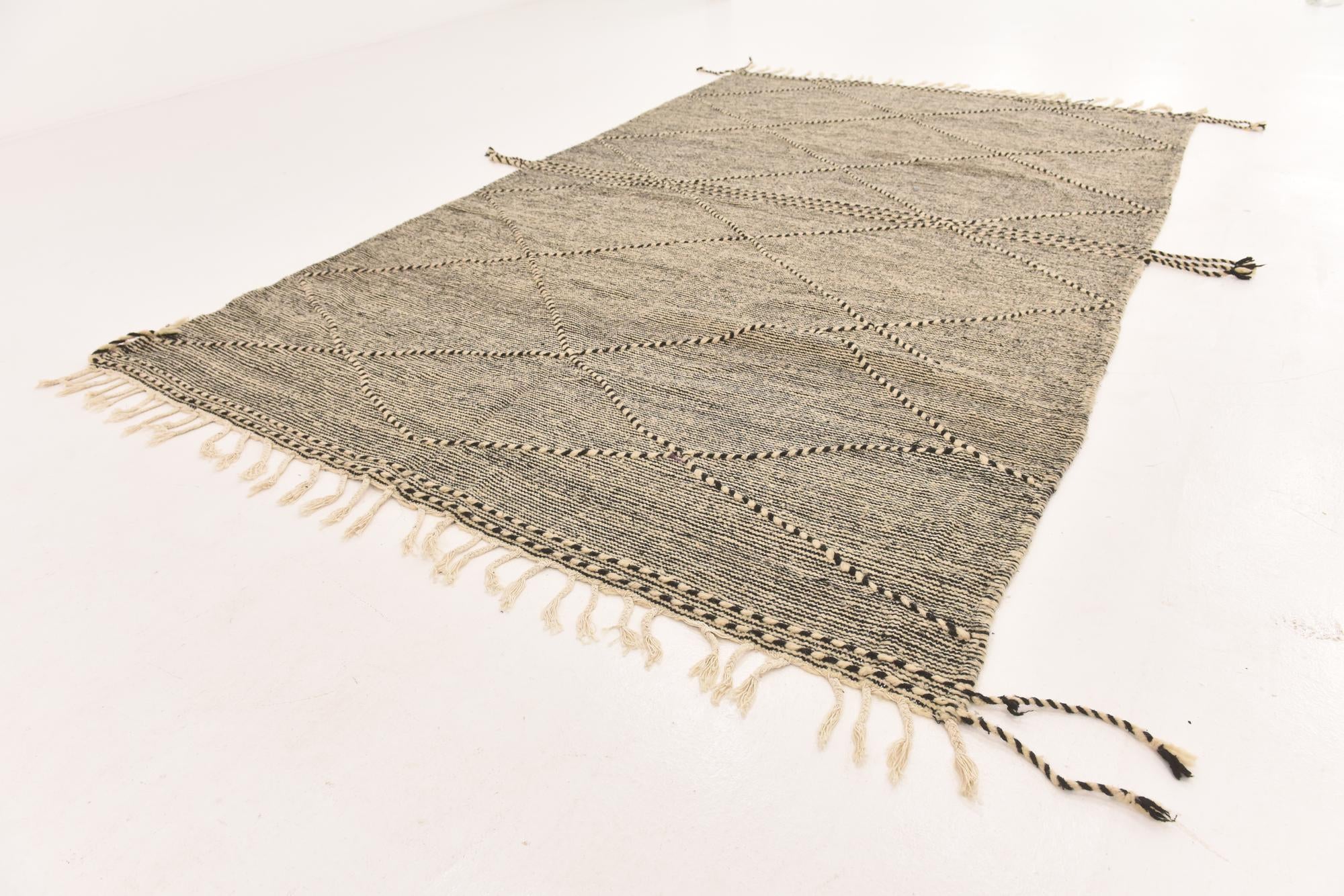 6' 7 x 10' 10 Hand Knotted Moroccan Wool Rug